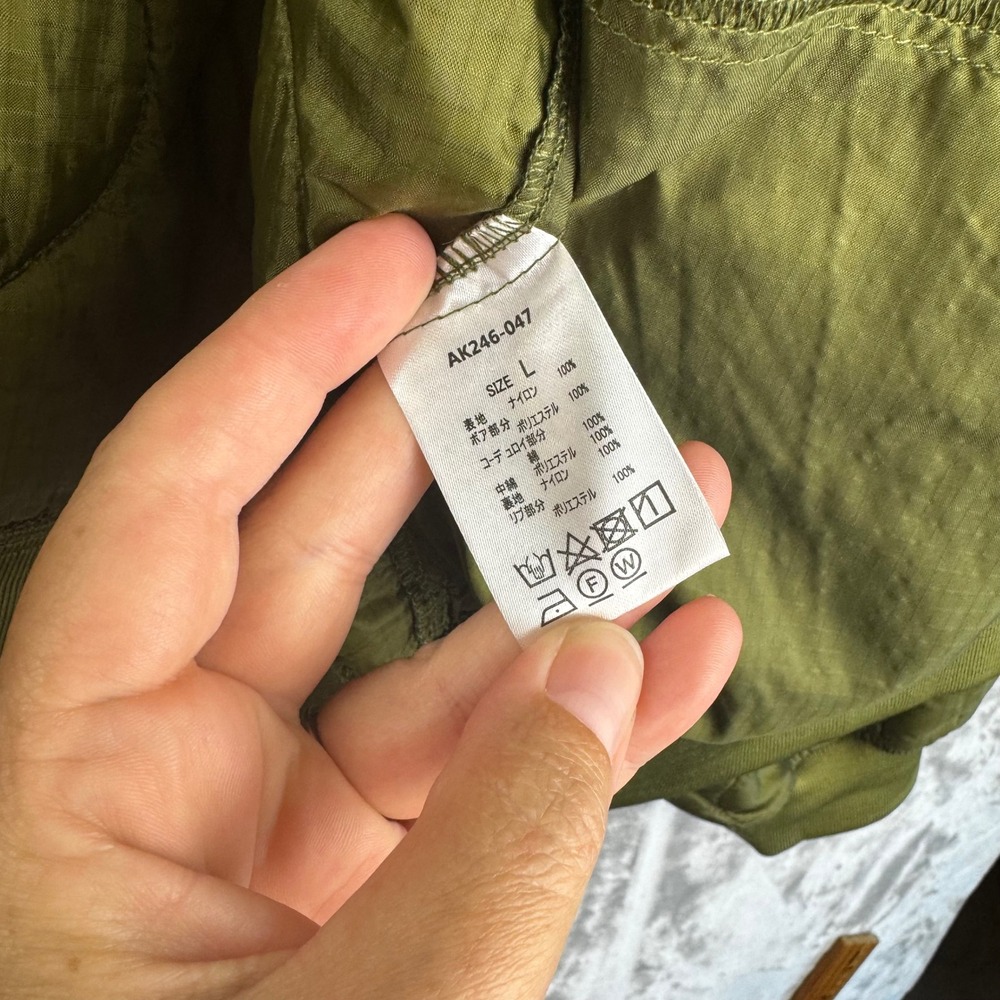 CPCM Quilted Bomber Jacket Unisex L Olive Green Sherpa Collar Corduroy (1768) - Picture 5 of 11